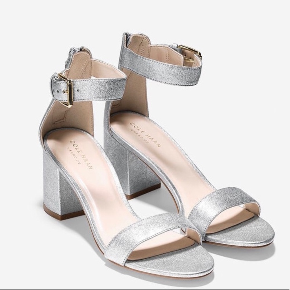 Cole Haan Clarette Silver Block heel Sandal